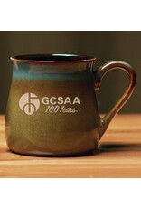 Sterling Cut Glass Sterling Santa Fe Mug Blue to Green