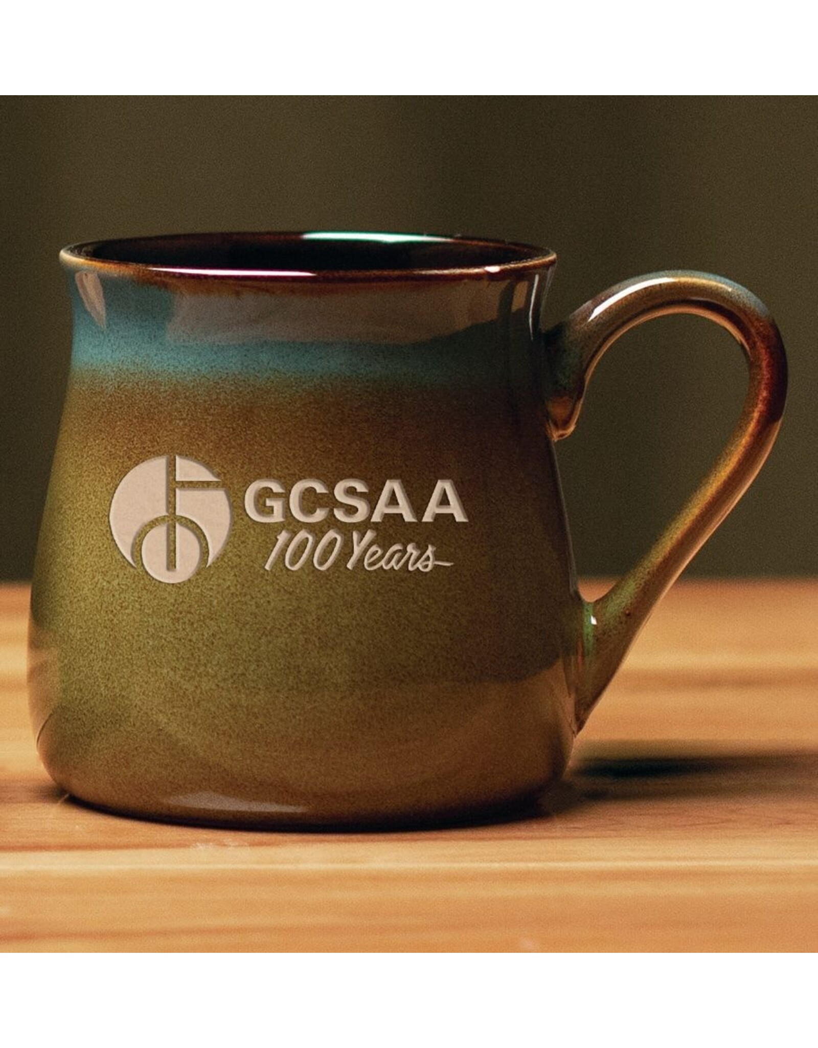 Sterling Cut Glass Sterling Santa Fe Mug Blue to Green