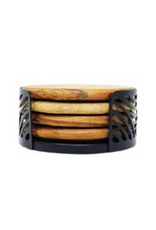 Acacia Wood Round Coaster Set