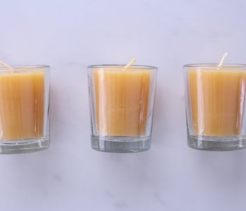 Beeswax Votives with Glass Holder