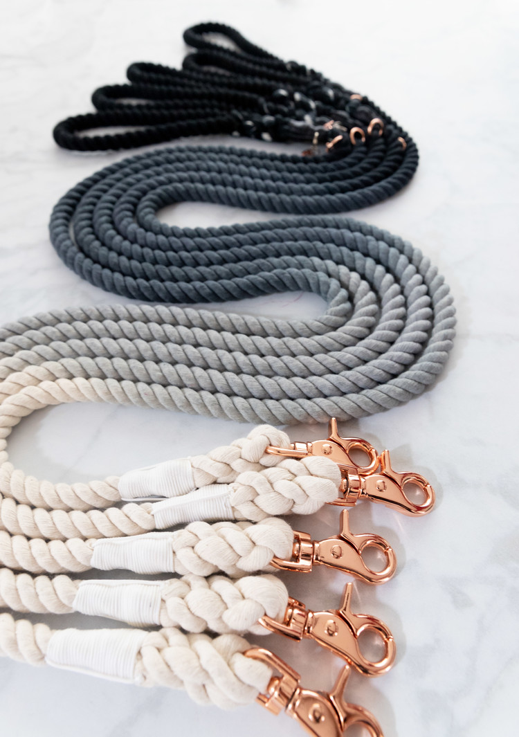 Sassy Woof Ombre Rope Leash Black Fetch Pet Boutique