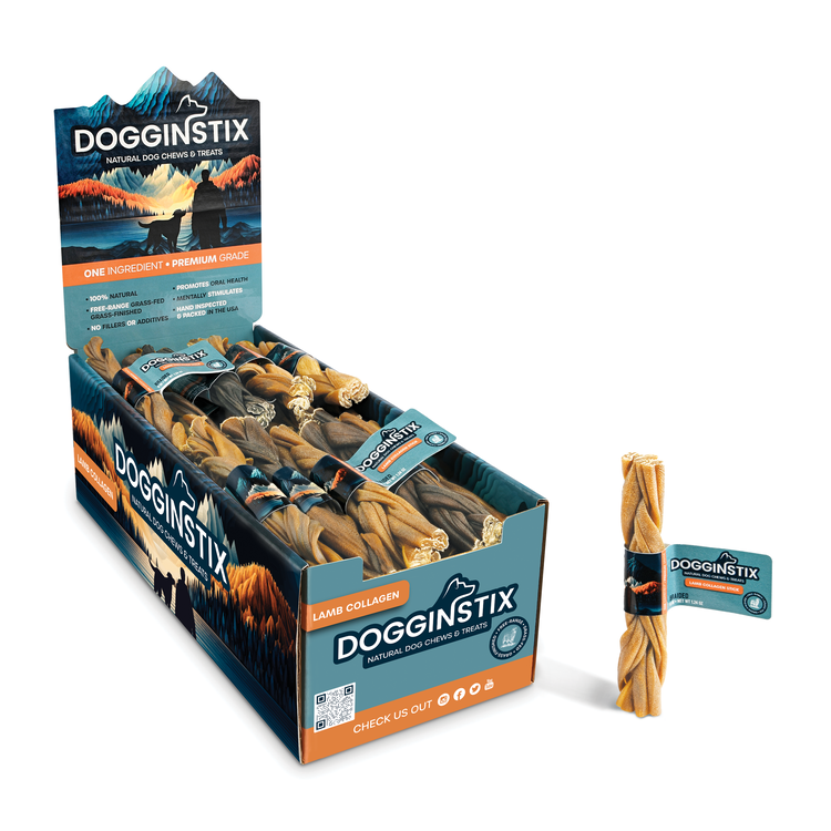 Doggin Stix Doggin Stix Lamb Collagen Braid 6"