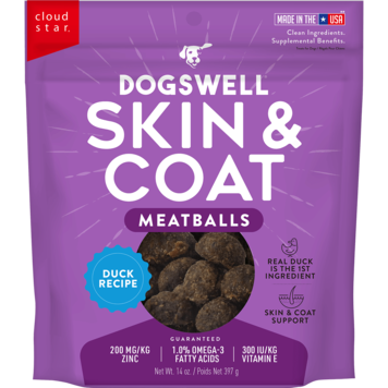 Dogswell Dogswell Skin/Coat Duck Meatballs 14oz