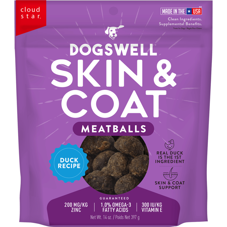 Dogswell Dogswell Skin/Coat Duck Meatballs 14oz