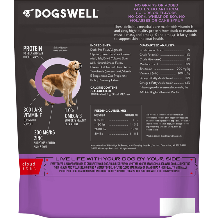 Dogswell Dogswell Skin/Coat Duck Meatballs 14oz