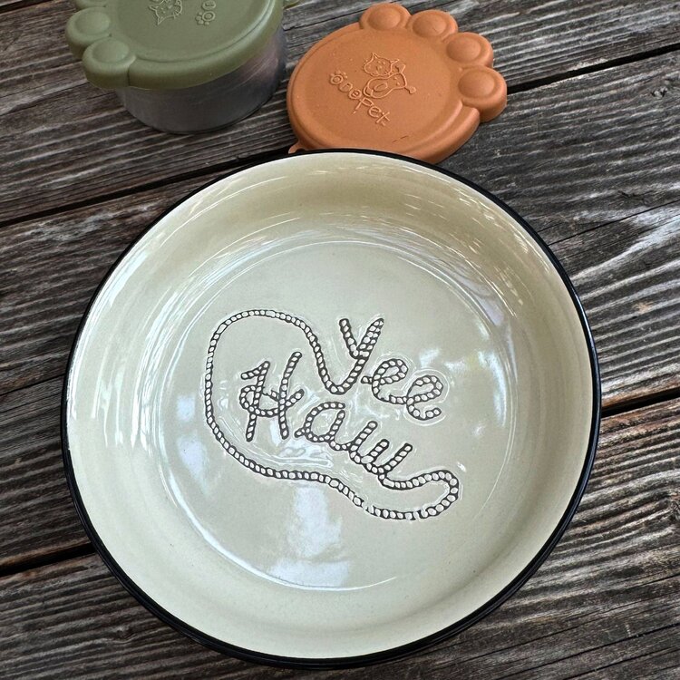 Speckle and Spot Yee Haw Pet Bowl