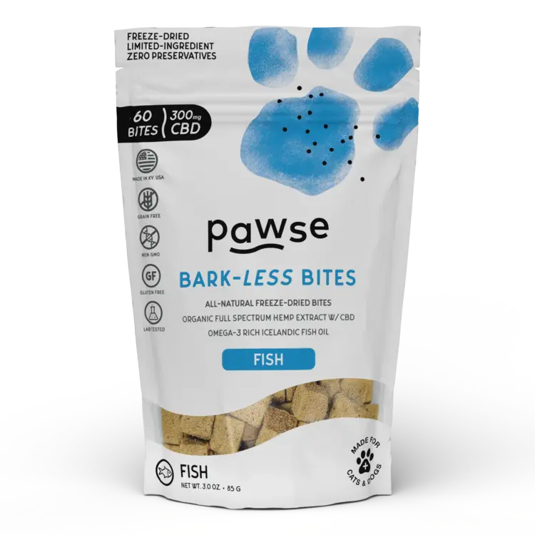 Pawse Pawse Bark-Less Bites  Fish 60ct
