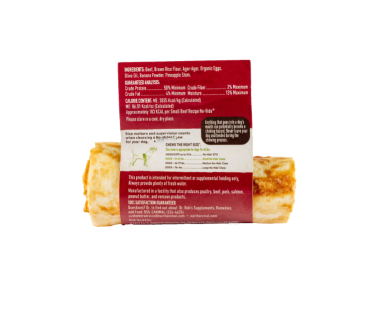 EARTH ANIMAL DOG NO-HIDE BEEF 4IN SINGLE