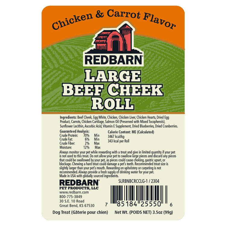 RedBarn Beef Cheek Roll Chicken Carrot Large