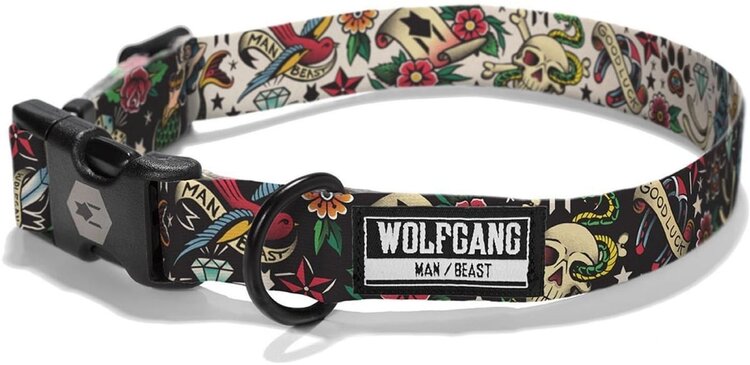 VintageBlack Dog Collar 12-18"