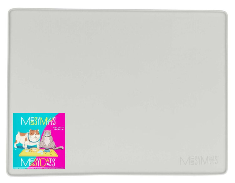 Messy Mutts Silicone Food Mat Lt Grey M