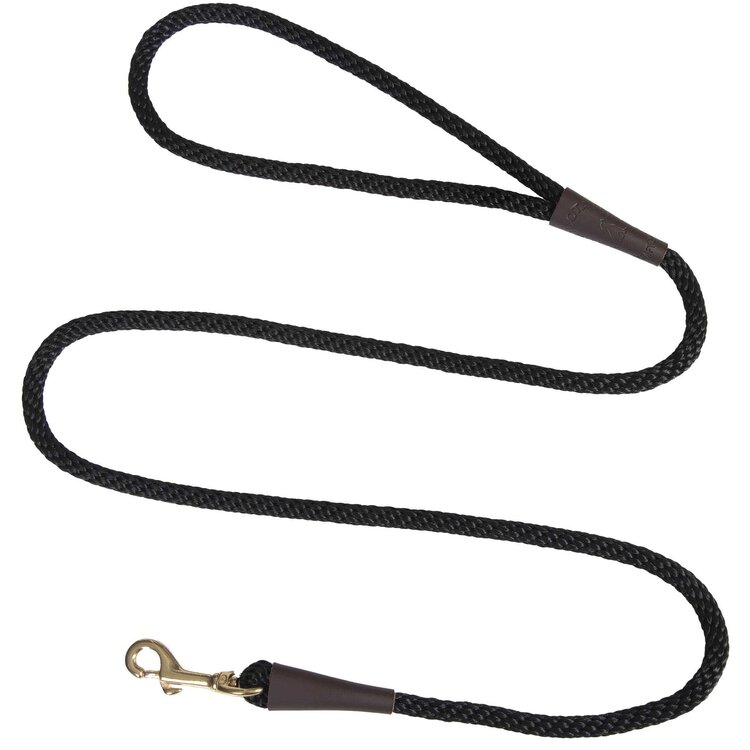 Small Snap Leash 3/8" X 6' - Black