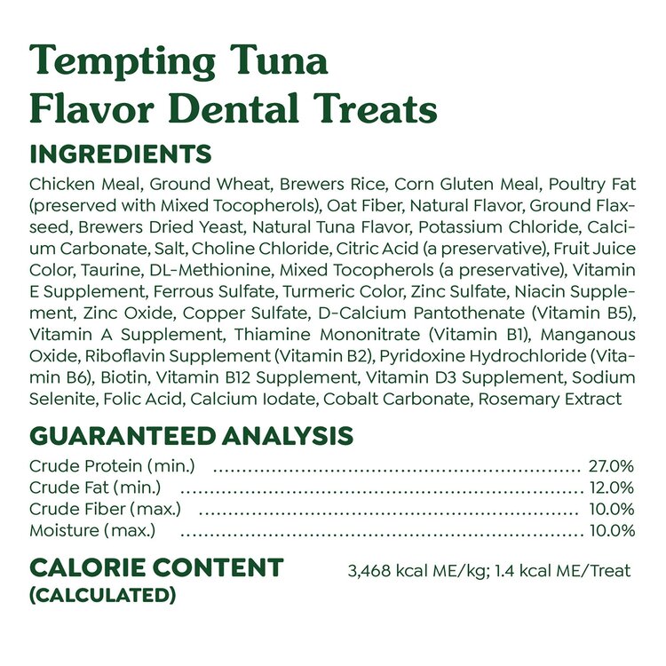 Feline Greenies Tuna Dental Treats 2.1oz