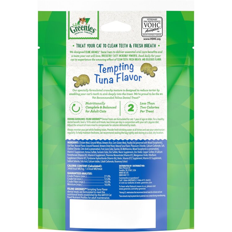 Feline Greenies Tuna Dental Treats 2.1oz