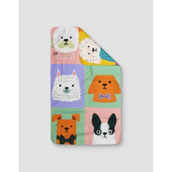 Loom Loom Diagonal Dogs Reversible Towel