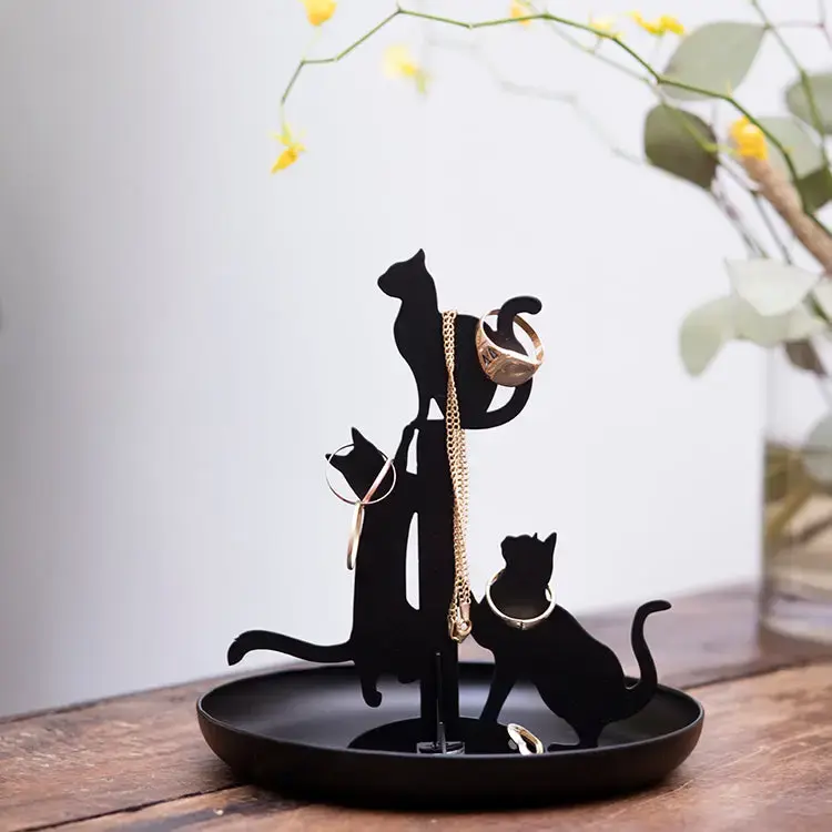 Kikkerland Design Inc. Black Cats Jewelry Holder