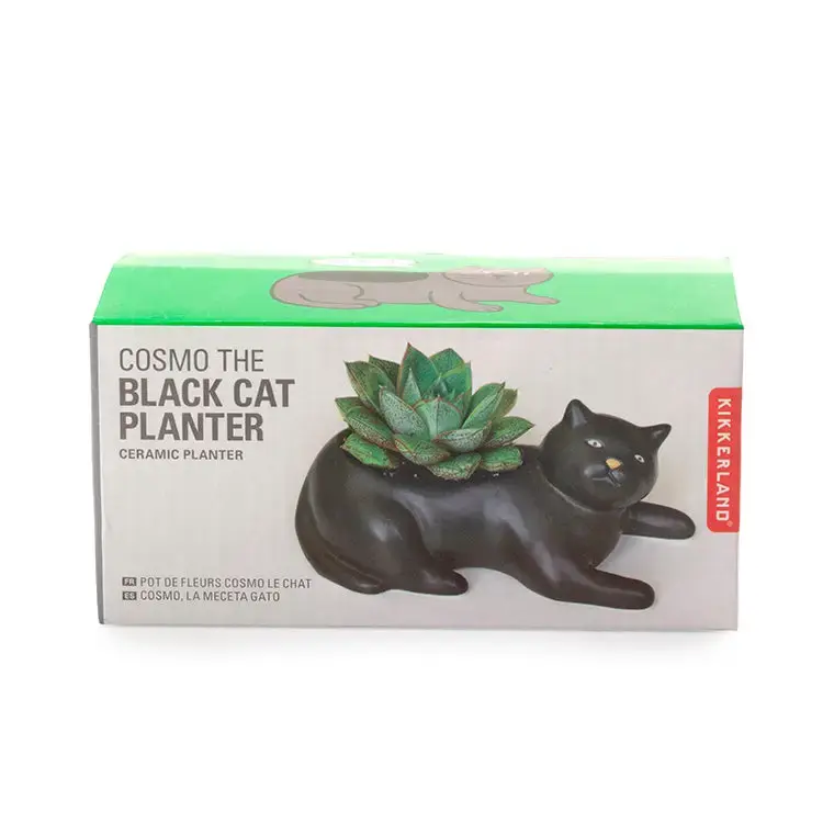 Kikkerland Design Inc. Cosmo The Black Cat Planter