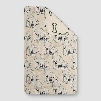 Loom Loom Diagonal Dogs Reversible Towel