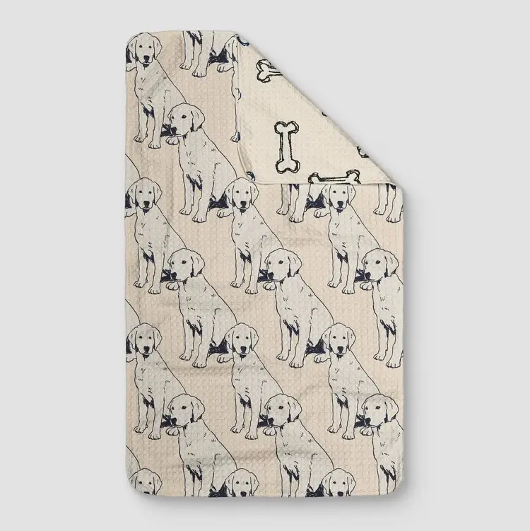 Loom Loom Diagonal Dogs Reversible Towel
