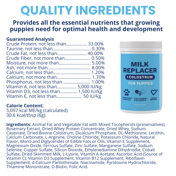 UTW Milk Replacer & Colostrum Puppies