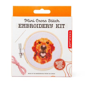 Kikkerland Design Inc. Dog Mini Cross Embroidery Kit