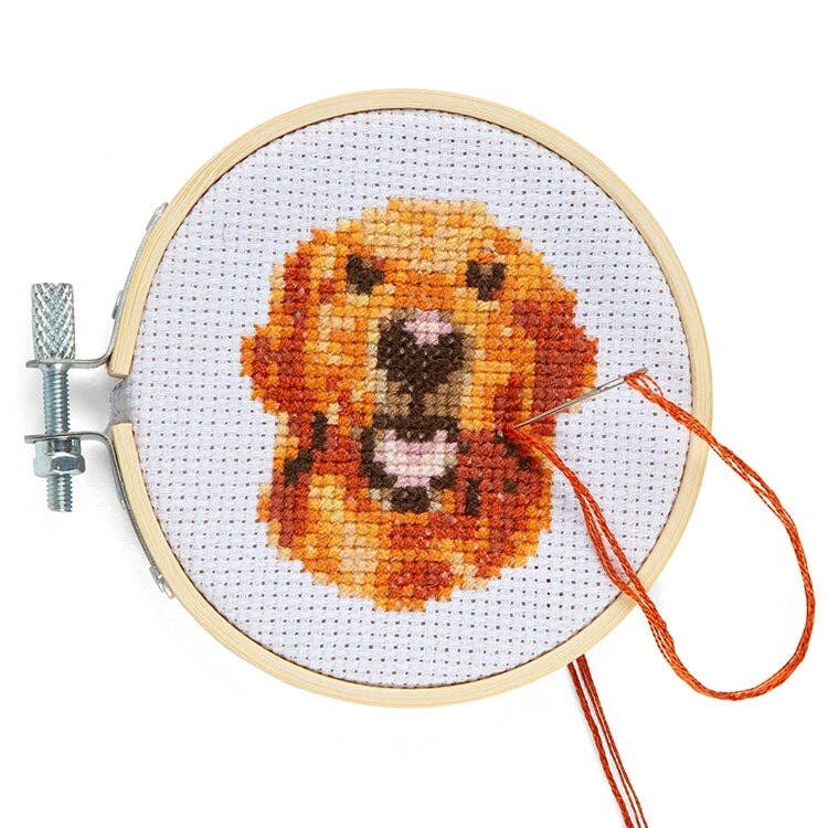 Kikkerland Design Inc. Dog Mini Cross Embroidery Kit