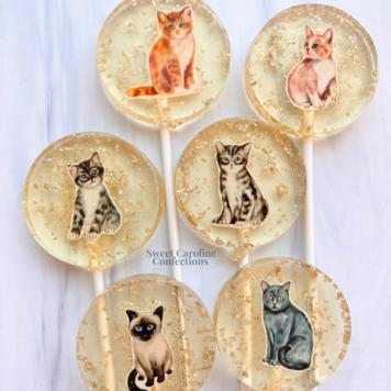 Sweet Caroline Confections Cat Lollipop Peach