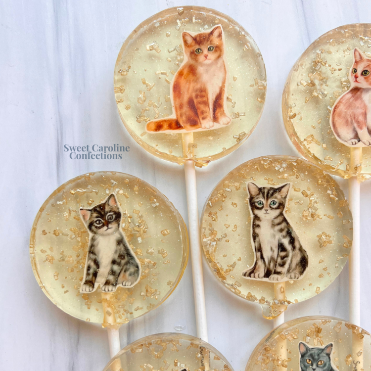 Sweet Caroline Confections Cat Lollipop Peach