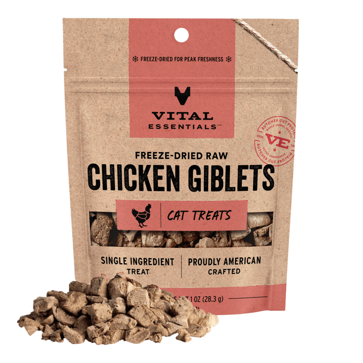 Vital Essentials Cat FD Treats Chicken Giblet 1 OZ