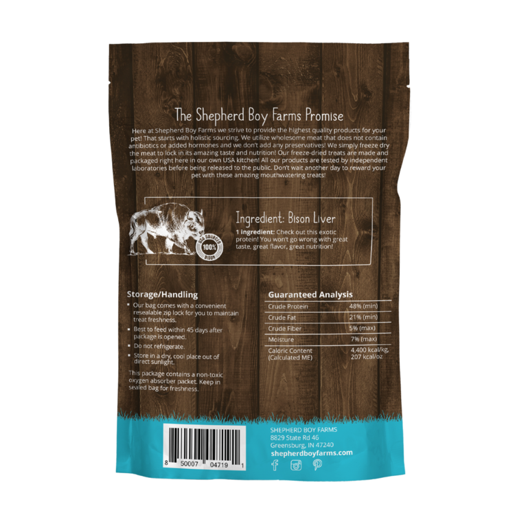 Shepherd Boys Farms SBF FD Bison Liver 3oz
