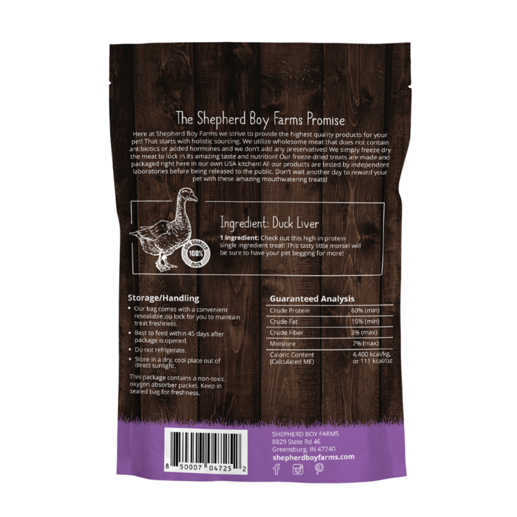 Shepherd Boys Farms SBF FD Duck Liver 3oz