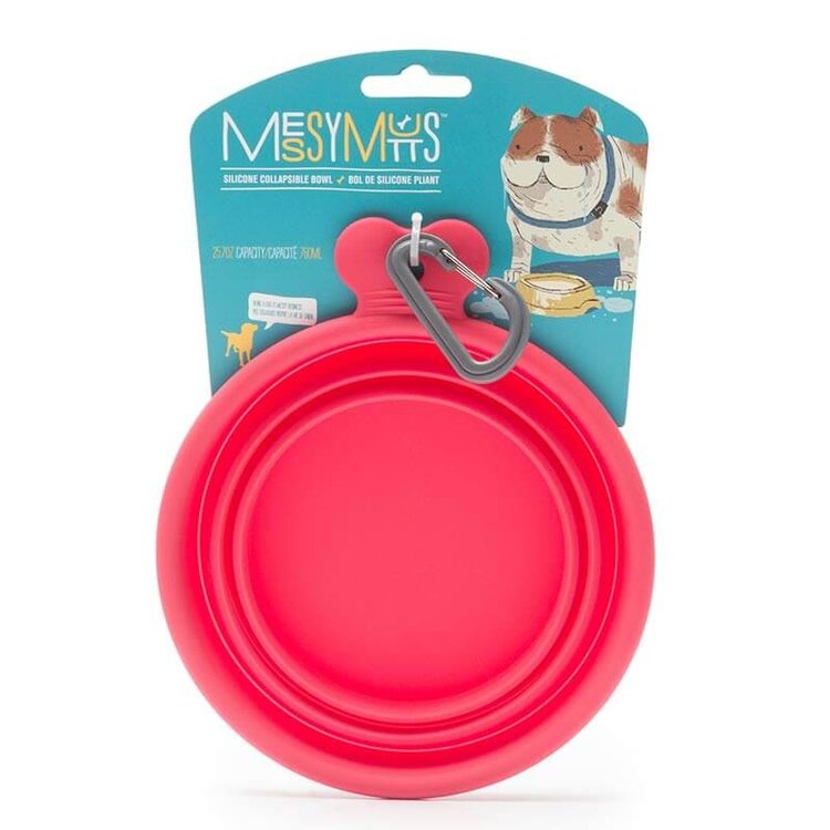 Messy Mutts Silicone Collapsible Bowl Red 1.5 cup