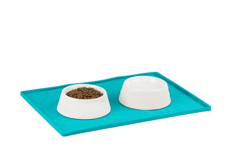 Messy Mutts Silicone Food Mat Blue L