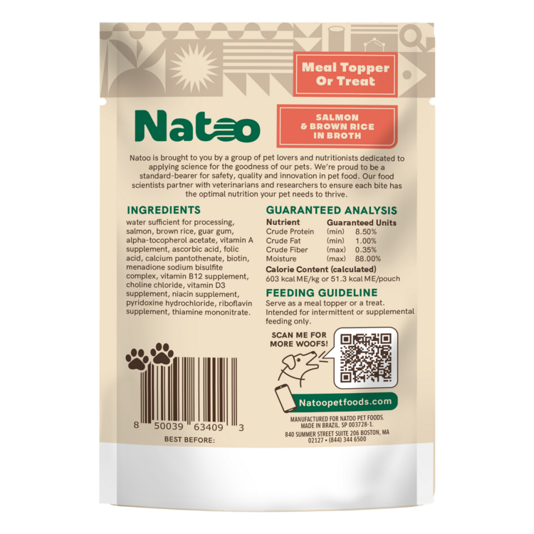 Natoo Natoo Dog Salmon Rice 3oz