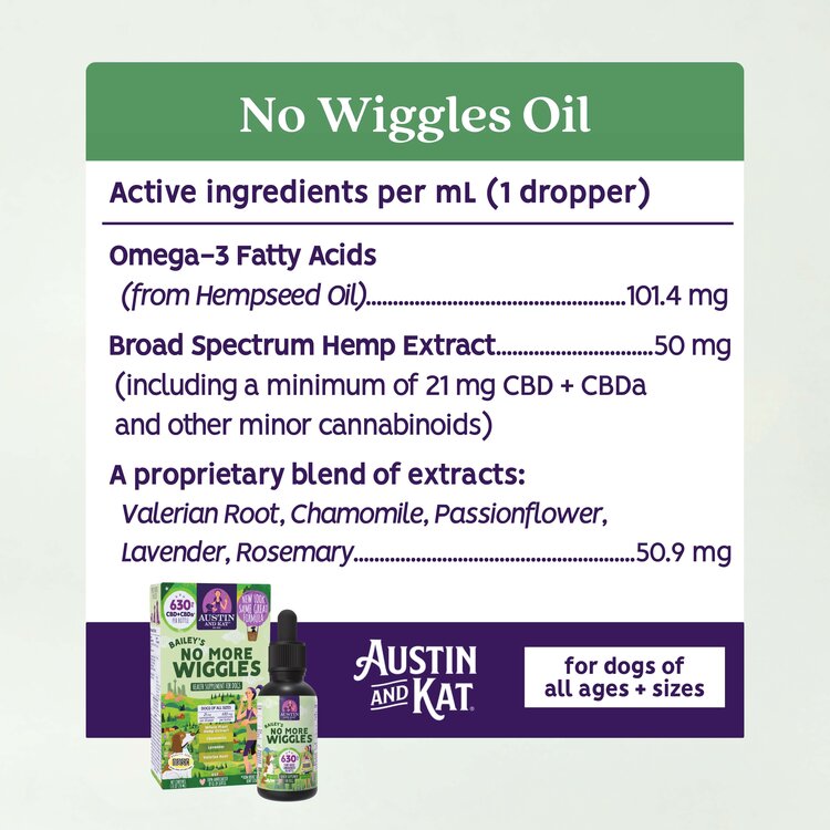 Austin & Kat A&K Bailey's No More Wiggles 630mg Oil