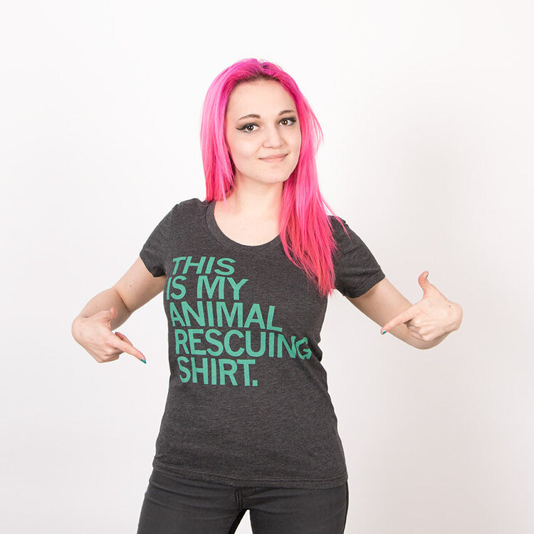Raygun Animal Rescuing Charcoal Shirt