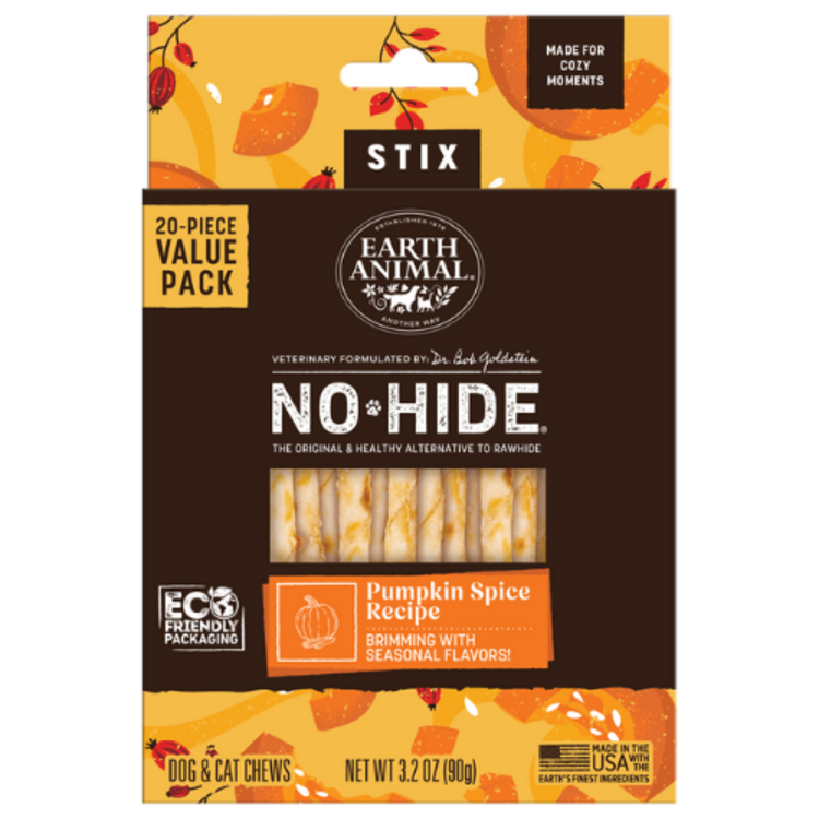 No Hide Dog Stix Pumpkin 20pk