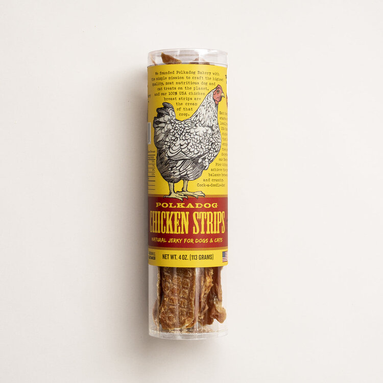 Polkadog D Chicken Strip Jerky 4oz Tube