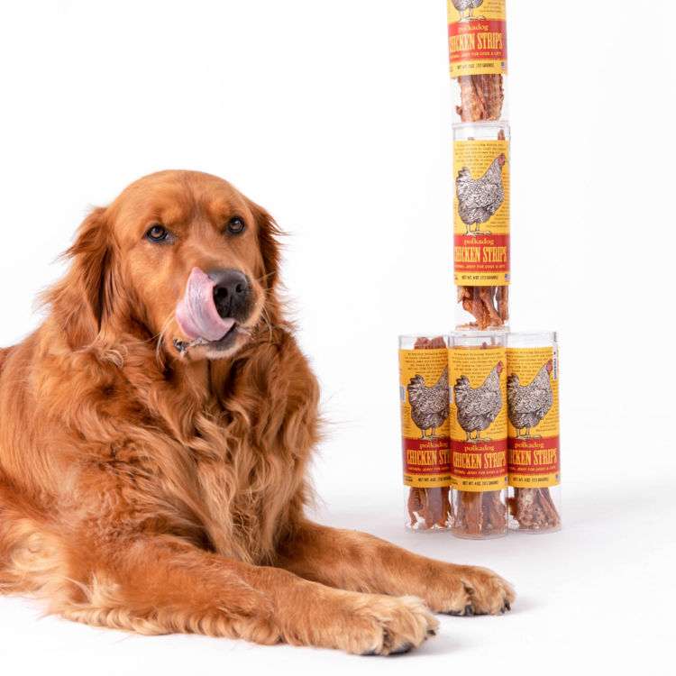 Polkadog D Chicken Strip Jerky 4oz Tube
