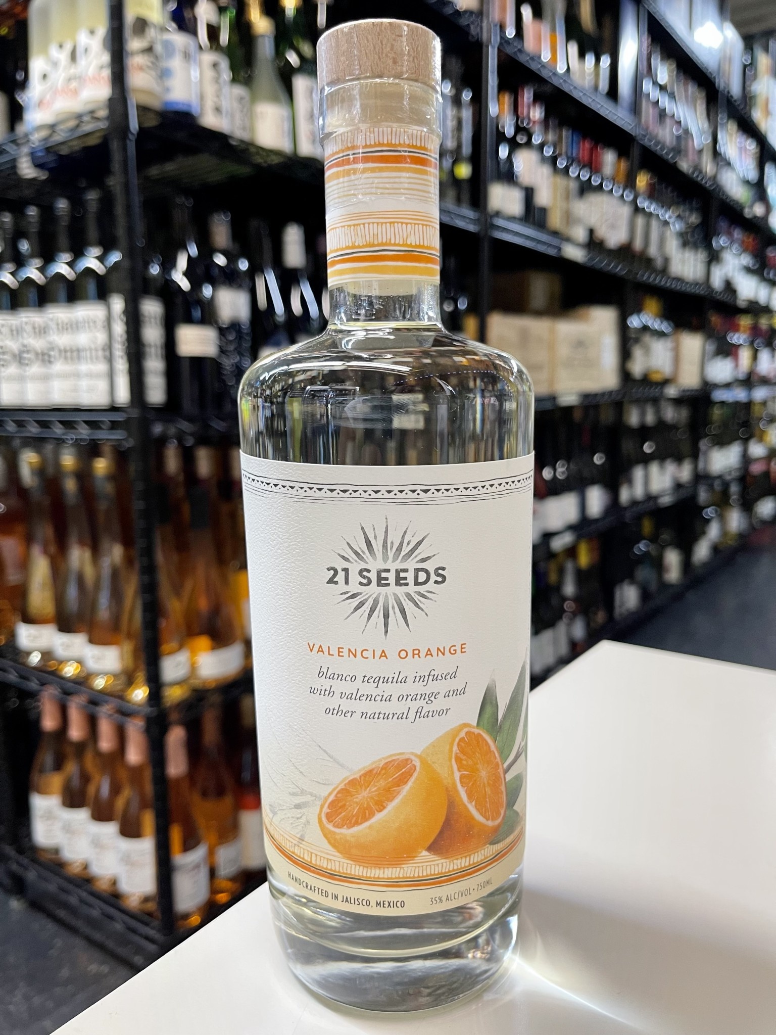 21 Seeds Tequila Blanco Valencia Orange 750ml