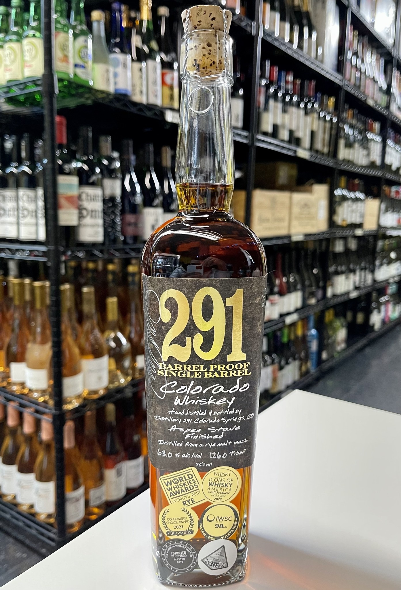 291 Barrel Proof Single Barrel Colorado  Whiskey 750ml