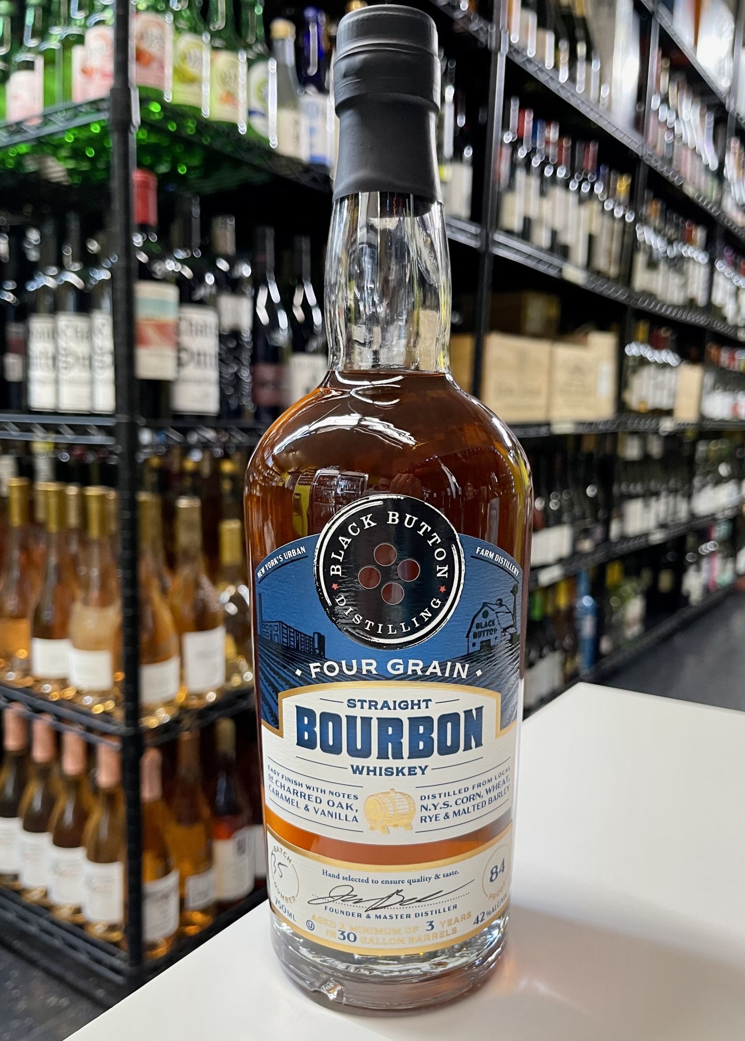 Black Button Four Grain Straight Bourbon Whiskey 750ml - Divino