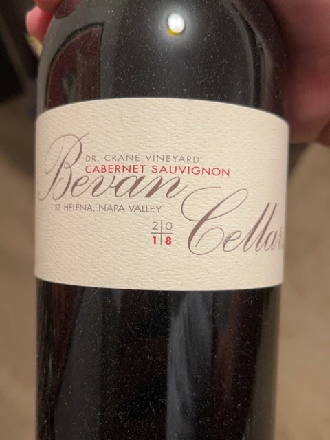 Bevan Cellar B Cellars Beckstoffer Dr. Crane Vineyard Cabernet Sauvignon 2018