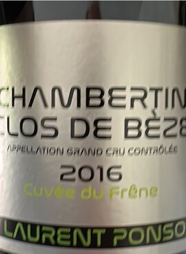 Laurent Ponsot Cuvée du Frêne Chambertin-Clos de Bèze Grand Cru 2018