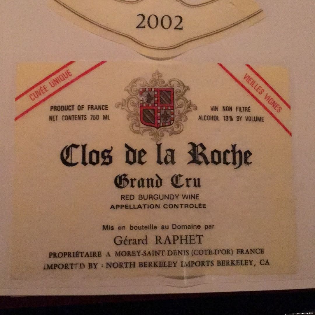 Domaine Raphet Gérard Raphet Cuvée Unique Clos de la Roche Grand Cru 2021