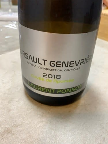Laurent Ponsot Cuvée de L'ipomée Meursault Genevrières Premier Cru 2020