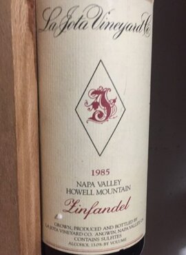 La Jota Zinfandel 1987