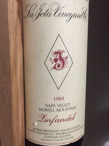 La Jota Zinfandel 1987