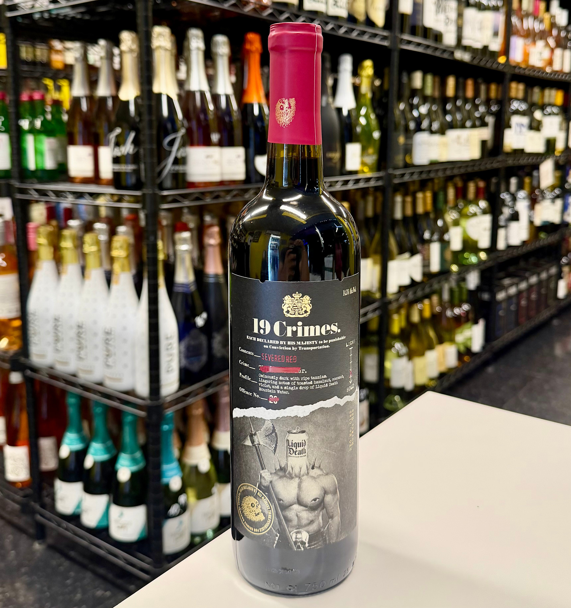 19 Crimes 19 Crimes Severed Red Blend with Liquid Death Mountain NV 750ml
