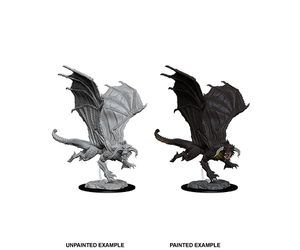 WizKids D&D Unpainted Minis - Young Black Dragon - Rain City Games